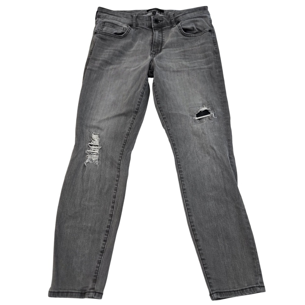 J by Cookie Johnson Womens 29‎ Skinny Gray Distressed Ankle Jeans